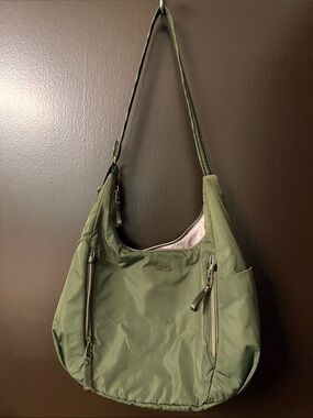 Pacsafe Olive Green Shoulder Hobo Bag